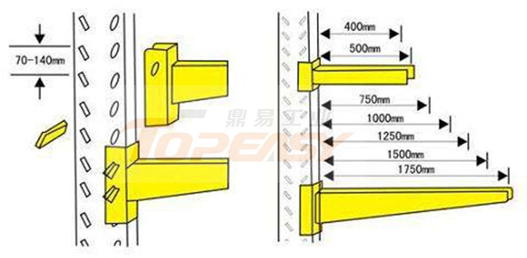 Heavy Duty Warehouse Cantilever Racking System for Rebar Storage