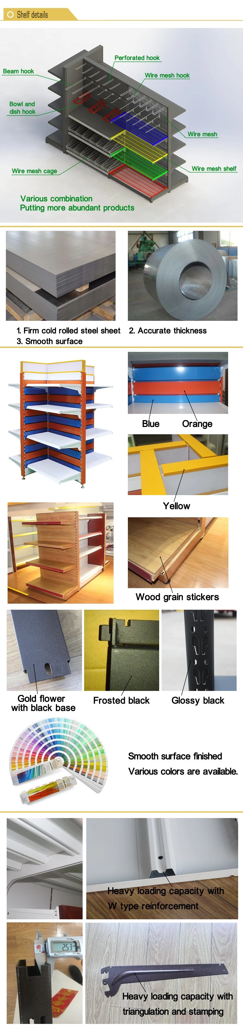 Popular Double Sides Back Holes Supermarket display Rack