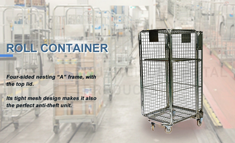 Laundry Supermarket Transport Durable Folding Mesh Trolley with OEM Service