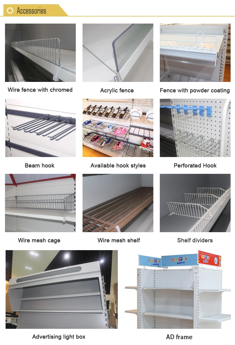 Popular Double Sides Back Holes Supermarket display Rack