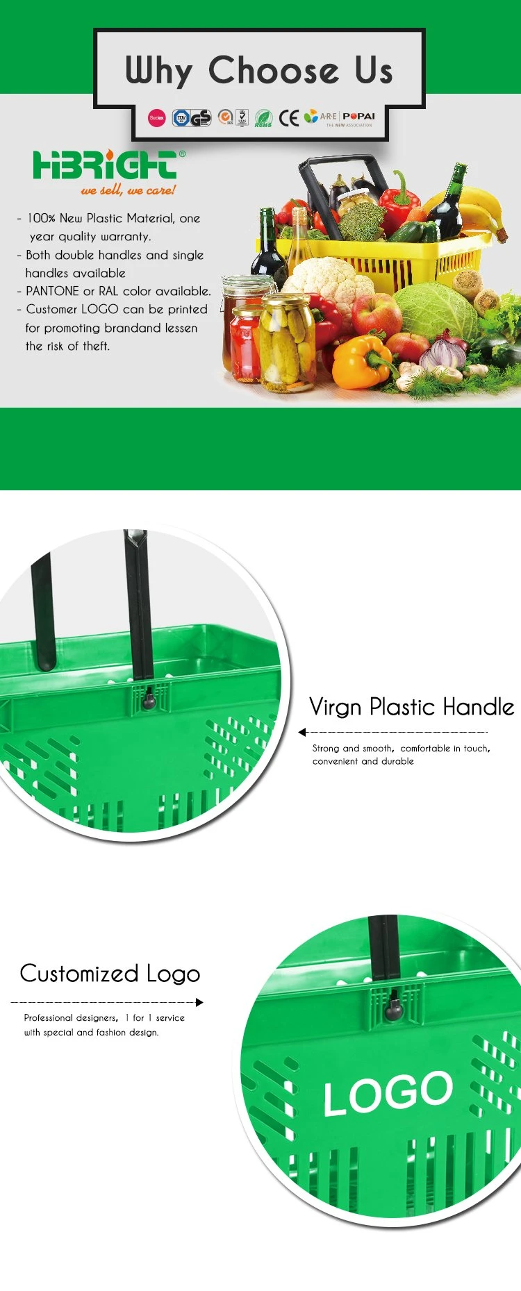 Flexiblle Plastic Handheld Grocery Shopping Baskets