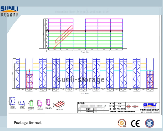 New Industrial Storage Rack System Metal Deck Floor Warehouse Mezzanine