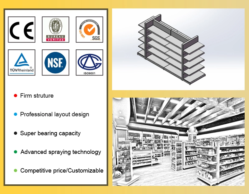 Customization Convenience Store Shelves Combinable Retail Display Racks for Supermarket Display