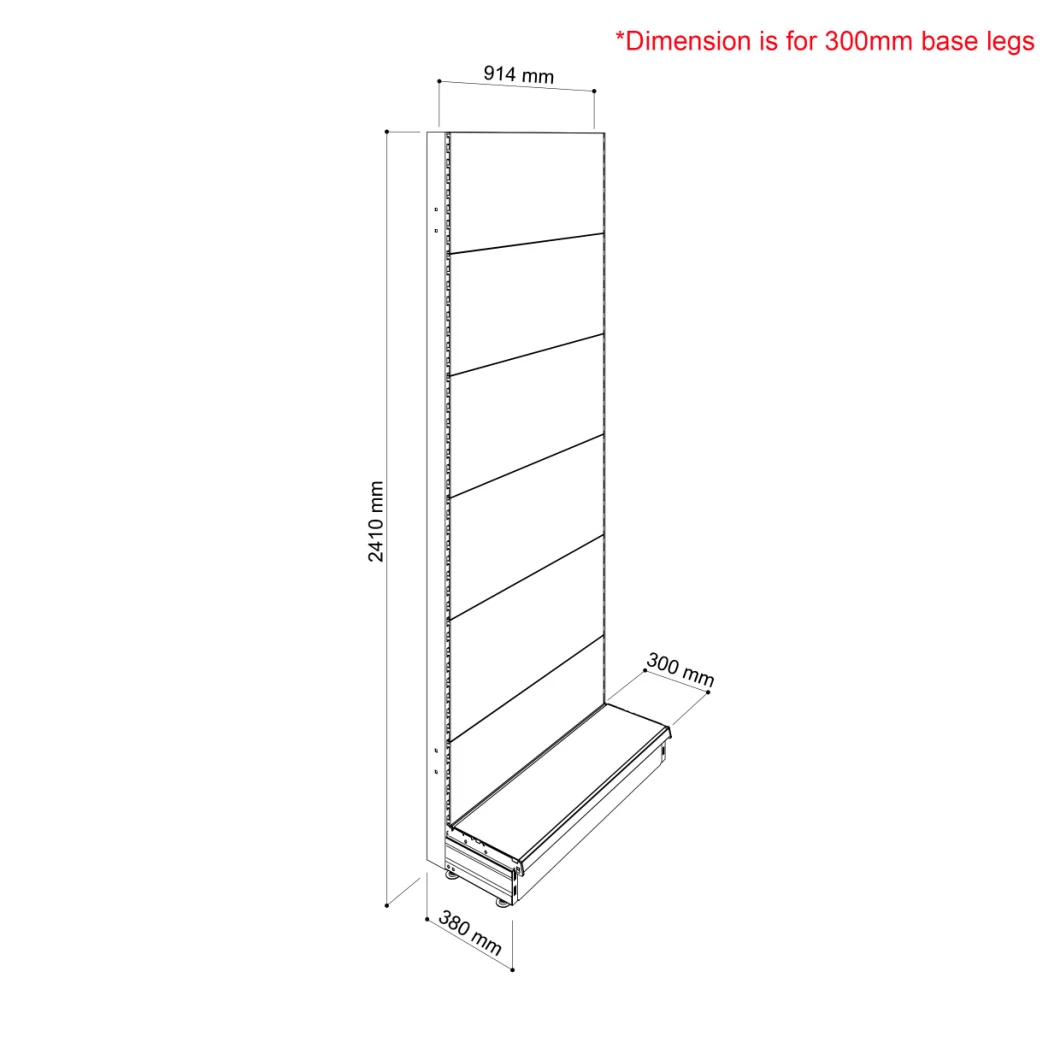 2400h Single-Sided Gondola Shelving Bay with Perforated Back Panels