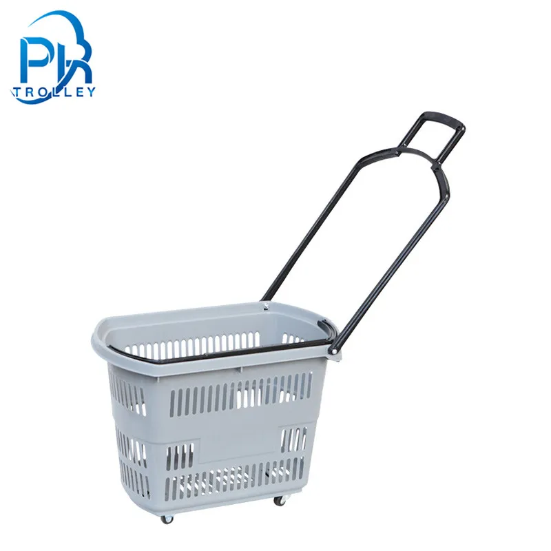 Venta al por mayor de comestibles al por menor de plástico de mano de almacenamiento cestas de la compra para la venta